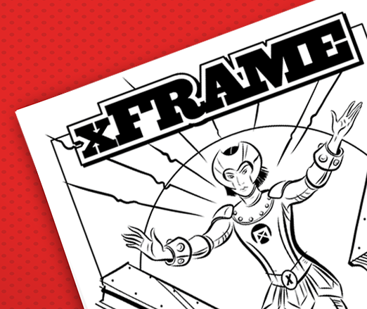 Coloring book page featuring xFrame